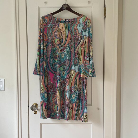 Tommy Hilfiger Paisley Dress Size 16 Flutter sleeves - Picture 5 of 5